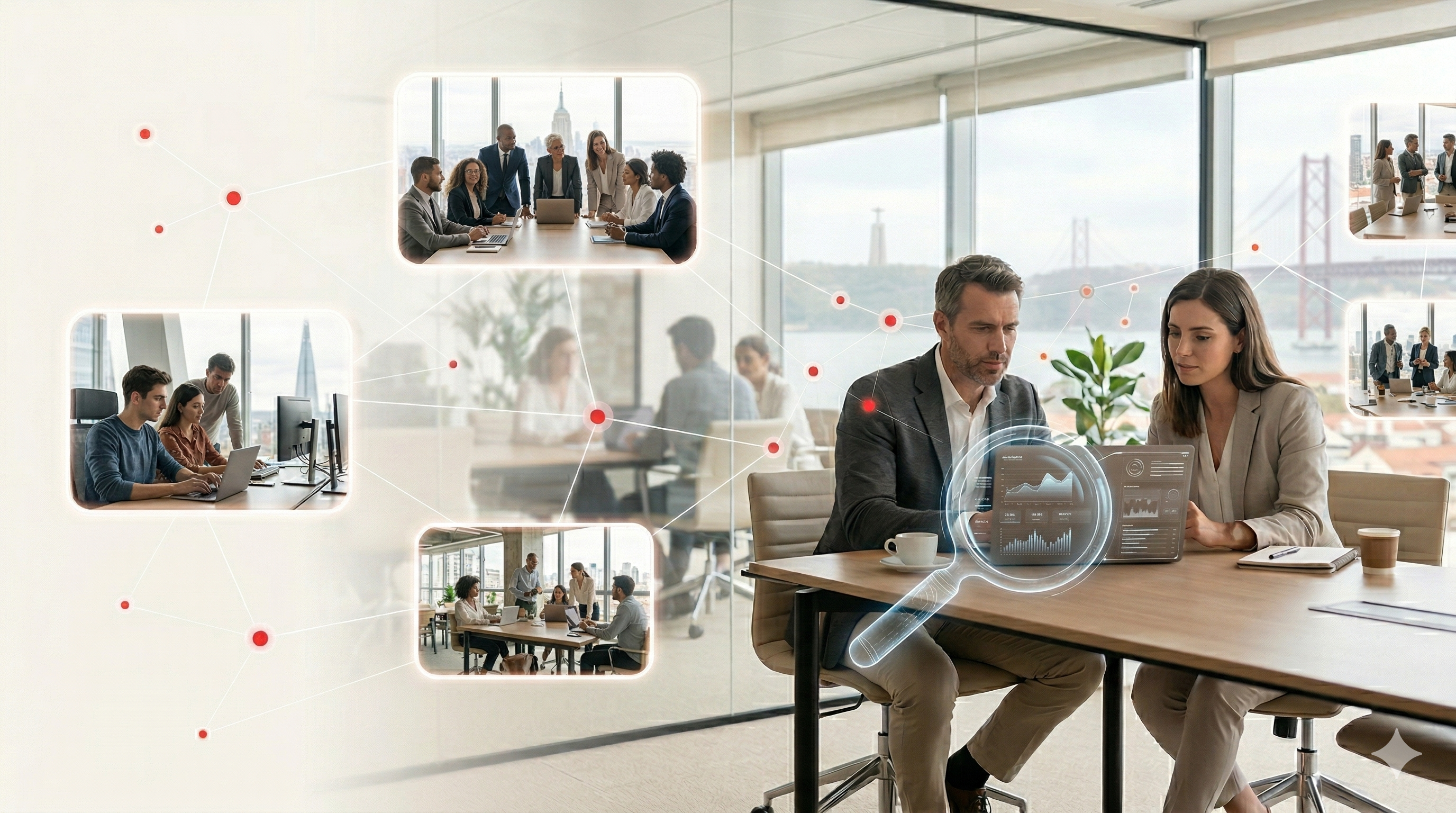 Equipa a rever risco de terceiros em ambiente profissional